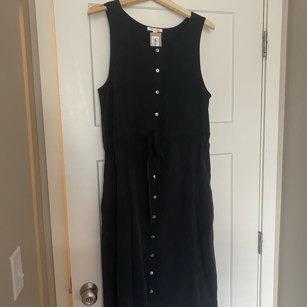 Black button up dress